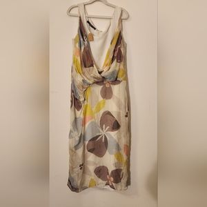 Maurizio pecoraro silk floral sheath dress
